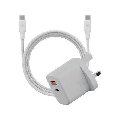 Wall Charger Velox With Weave Cable Bazic - White